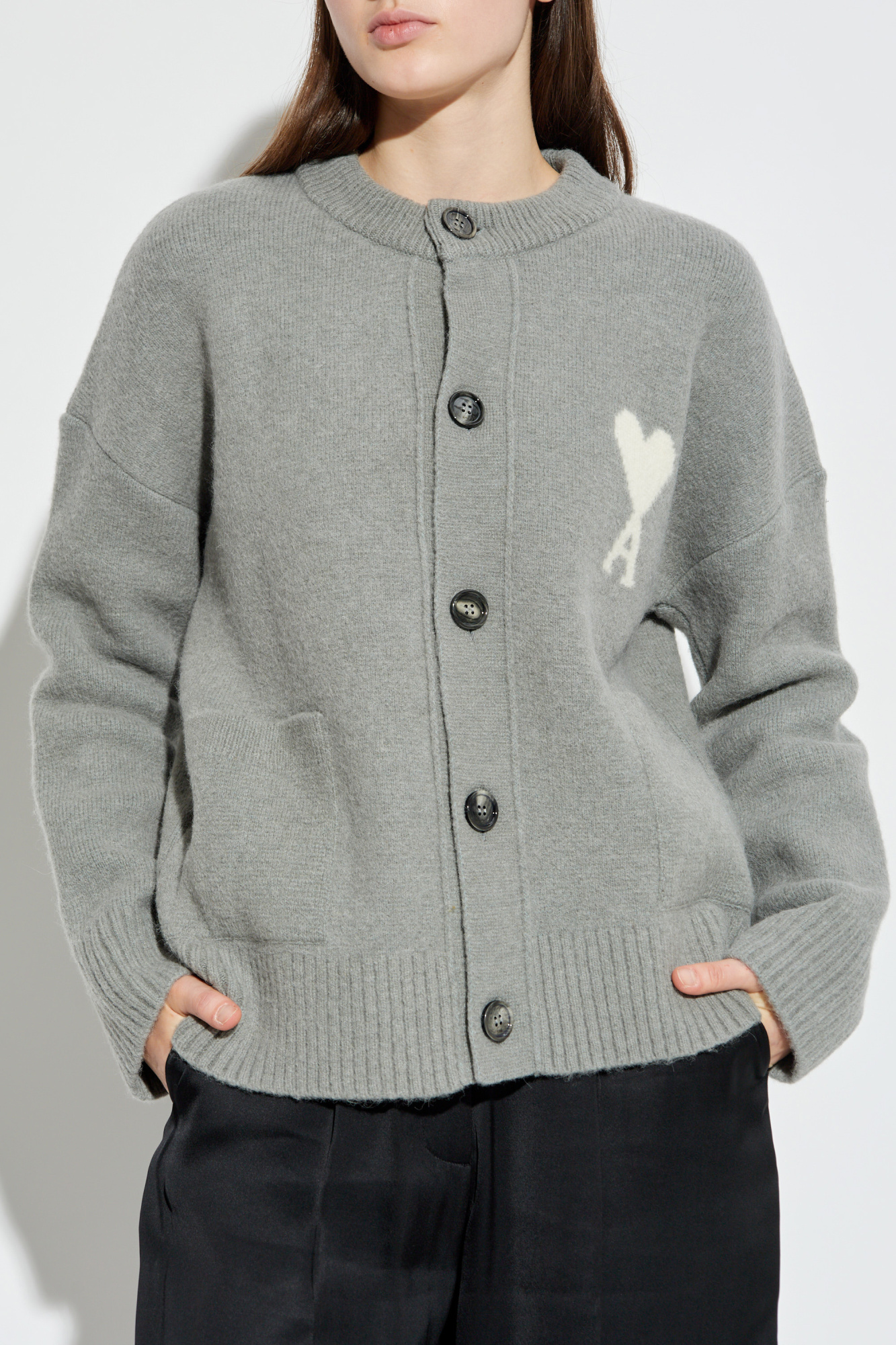 Grey Sweater with logo Ami Alexandre Mattiussi - Vitkac Italy